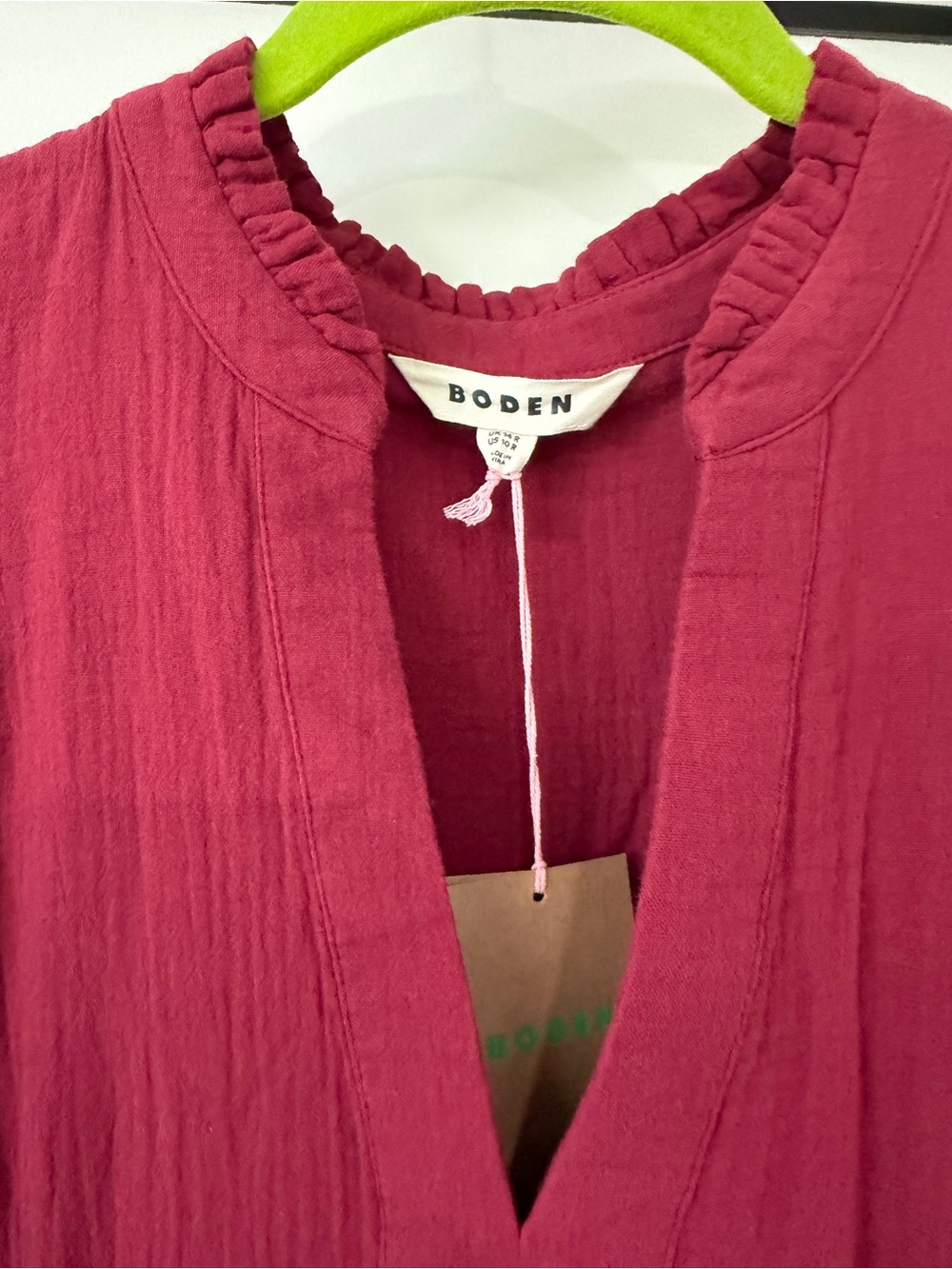Boden Sleeveless Ruffle-Trim Dress in Raspberry - Picture 7 of 8